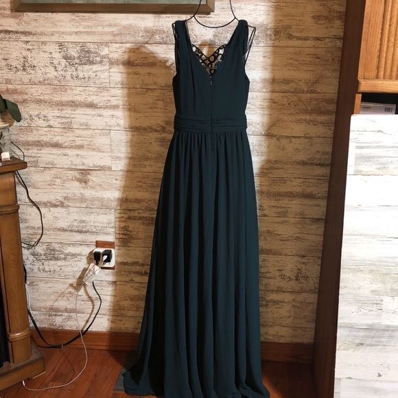 Lulus bridesmaids Thoughts of Hue Emerald Green Surplice Maxi Dress medium​​ - Picture 10 of 14